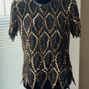 Laurence Kazar 80s vintage beating/sequin top
